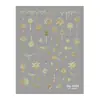Redanco5D Relieve Ins Populares Pegatinas para Uñas Navidad Láser Oro y Plata Cristal de Hielo Copo de Nieve Pegatinas para Uñas He1326