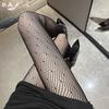 Medias de Pintura de Deseo Otoño Delgadas para Mujer Comprimidas Sexy de Una Pieza Lunares Seda Negra Anti-Desgarro Talla Grande Blancas Medias Desgarradas a Mano