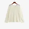 Cardigã de tricô com gola redonda e borda dobrada para mulheres plus size, estilo outono 2026, blusa solta com trama vazada para mulheres plus size, peça de sobreposição 23339