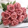 Rosa artificial flanela rosa flor de seda flor artificial decoração de flor decorativa para casa sala de estar vaso arranjo de flores