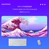Alfombrilla de escritorio con patrón de olas estilo japonés, grande y gruesa, adecuada para oficina y gaming, también funciona como alfombrilla para mouse y teclado; directo del fabricante, disponible para venta al por mayor
