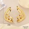 Pendientes huecos tridimensionales de rosa con textura de línea geométrica irregular, joyería de diseño de moda, pendientes altos con sentido de mujer
