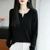 Suéter de Punto Holgado con Cuello en V Estilo Coreano para Mujer, Otoño/Invierno, Color Sólido, Casual, Versátil, Prenda Exterior de Punto para Mujer