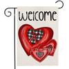 Bandera de Jardín Caliente de San Valentín de Amazon Enano Rojo de Amor Decoración de Patio Lino Bandera de Jardín de Doble Cara
