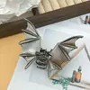Diseño de Pinza de Murciélago Negro Mate Estilo Punk Pinza para la Parte Posterior de la Cabeza Pinza de Tiburón Pasador de Halloween Adorno para el Cabello de Fiesta