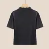 Camiseta de Manga Larga 2026 Otoño Nueva Tencel Lana Casual Simple Cuello Semi Alto Base Lyocell