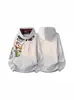 Estampa de grafite de desenho animado da moda estilo americano, forrado com fleece e espessado: moletom com capuz, unissex, modelagem solta, estilo high-street, moderno