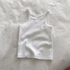 I-shaped fio de algodão slim-fit colete elástico para mulheres primavera e verão nova cor pura simples desgaste interno desgaste externo umbigo fundo sling