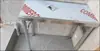 Mesa Plegable de Acero Inoxidable, Mesa Larga para Uso en Exteriores, Mesa Comercial Portátil para Mercados Nocturnos, Barbacoas y Montaje de Puestos, con Hueco Alto para Colocar Artículos