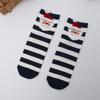 Calcetines de Navidad Otoño e Invierno Nuevos Calcetines Rojos Grandes Calcetines de Mujer de Dibujos Animados a Rayas Calcetines de Tubo Medio con Orejas Tridimensionales Estilo Japonés Venta al por Mayor