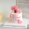 Decoración de Pastel Feliz Día de San Valentín Qixi, Tarjeta en Forma de Corazón, Vela de Oso, Decoración para Hornear de Confesión de Cumpleaños de Pareja