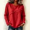 2026 Roupas Femininas Europeias e Americanas Site Independente da Amazon Outono e Inverno Novo Camiseta Casual com Gola Redonda e Renda Costurada
