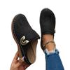 Verano Transfronterizo Comercio Exterior Nuevo Estilo Baotou Zapatillas Medias de Cuña con Cordones Sandalias de Mujer Europeas y Americanas Talla Grande Zapatos Calados Mujer