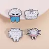 Broche Transfronterizo Nuevo Personalizado Forma de Diente Creativo Dibujo Animado Lindo Serie Médica Dental Insignia de Hilo Dental Cepillo de Dientes
