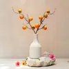 Flores e Galhos de Frutas Simulados Decorativos Caqui Caqui Ornatos Ruyi Arranjo de Flores de Ano Novo Piso Único Galho Múltiplas Cabeças Caqui