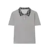 Comércio Exterior Atacado Outono Nova Roupa Feminina Costura em Cor Contrastante Gola Lapela Manga Curta Camiseta Top Saia com Cadarço Conjunto