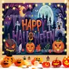 Novo Tecido Decorativo de Halloween Lâmpada de Abóbora Tecido de Fundo Tecido para Pendurar no Instagram Tecido para Parede de Atividade Escolar Halloween