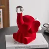 Presente Criativo de Casamento para Recém-Casados, Decoração de Entrada de Sala de Estar Nova, Enfeites de Quarto, Caixa de Lenços Elefante Vermelho Aveludado