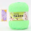 Fio de proteína de seda lã de bebê acrílico 6 fios tricô à mão suéter infantil lã de tricô DIY fio médio grosso pele