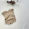 Conjunto de Verão Estilo Coreano Ins Conjunto de Duas Peças Waffle para Meninos e Meninas, Conjunto Fofo e Doce de Camiseta Boneca e Calça Abóbora