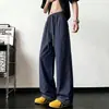 Pantalones de cuadros patchwork de secado rápido para hombre, pantalones largos casuales rectos holgados finos de verano, pantalones de pierna ancha versátiles de moda