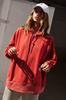 Europa e Estados Unidos transfronteiriço 2024 outono e inverno novo Amazon casual solto bolso feminino cor sólida marca de moda com capuz suéter feminino
