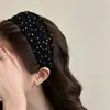 Faixa de Cabeça Plissada com Bolinhas de Alta Qualidade para Mulheres, Adequada para o Deslocamento Diário, Grampo para Prender o Cabelo, Faixa de Cabeça com Coroa Alta, Acessório de Cabelo Versátil