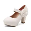 Zapatos de Salón Redondos Bajos Florales Dulces con Suelas Gruesas y Tacones Gruesos, Tallas 33-48, Zapatos al por Mayor en Amazon