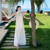 Vestido Estilo Resort para Mulheres, Elegante e Sofisticado, Adequado para Festas de Aniversário, com Fitas Elaboradas, Renda e Vestido Longo de Chiffon