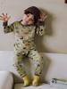 Conjunto de Ropa de Otoño para Niños y Pantalones Largos Algodón Puro Pijama sin Costuras para Bebé Niña Conjunto de Dos Piezas Ropa Interior para Niño Ropa para Bebé para Estar en Casa