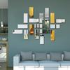 Pegatinas de Espejo para Pared con Rompecabezas Geométrico Simple Popular Transfronterizo de 18 Piezas Pegatinas de Espejo para Pared de Fondo de Sofá en Dormitorio