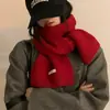 Cachecol liso com etiqueta, perfeito para casais, deixa a pele mais radiante, te mantém aquecido, cachecol de lã grosso estiloso estilo coreano, novidade