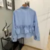 Camisa Rayada Estilo Coreano Nueva Otoño 2026 para Mujer con Diseño de Retazos Fruncidos Blusa de Manga Larga