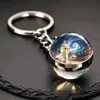 Llavero de los Doce Signos del Zodíaco para Hombres y Mujeres, Colgante para Mochila de Estudiante, Llavero Colgante Giratorio de Luna Doble Cara del Zodíaco Grande