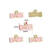 Accesorios para Joyería de Aleación DIY Letras Inglesas Amor Placa de Goteo de Aceite Pulsera Llavero Colgante de Collar W503