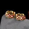 Novos Brincos Mini Moeda Dourada com Gotejamento de Óleo Estilo Chinês, Moda Retro de Luxo Leve, Versáteis para Uso Diário e Deslocamento, Brincos de Alta Qualidade