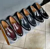 Zapatos de Piel de Lujo para Hombre Punta de Perla de Borde Abierto Piel de Vaca de Primera Capa Británicos Formales de Negocios con Cordones Completamente Hechos a Mano por Dentro y por Fuera Piel de Vaca