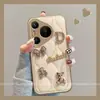 Adequado para Capa de Celular Huawei Pura70, Nova Capa de Nicho 50 Huaweip60Pro de Alta Qualidade Urso de Metal