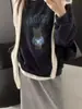 Sudadera de cuello redondo estilo europeo para mujer, versión fina, nuevo modelo popular primavera/otoño 2026, diseño holgado, elegante y moderno, con forro polar añadido, top popular