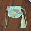 Bolsita Redonda Antigua Hanfu para Llevar Bolsa Vacía Estilo Nacional Bordado Borla Bolsas Flor Carro Colgante Bolsa Hoja de Loto