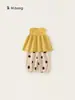 Conjunto de Roupa Infantil Bangxuan Huzhou Zhili: Top Liso Sem Mangas e Calça Jogger de Bolinhas para Meninas, Conjunto Moderno de Duas Peças