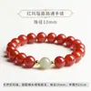Pulsera de Ágata Roja de la Montaña Putuo para Mujer, Pulsera de Jade Hetian, Pulsera de Cristal de la Fortuna con Cuentas, Regalo para el Festival Qixi