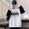 Nueva Sudadera Estampada Color Block de Primavera y Otoño para Hombre, Tendencia Ins Versátil Cuello Redondo Casual Oversized Holgada Manga Larga