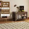 Estantería para sala de estar, mueble minimalista estilo Bauhaus con puertas abatibles, estante de almacenamiento, mueble multifuncional de pie para dormitorio o estudio