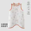 Colete Quiltado Sem Manga de Três Camadas para Bebê, Roupa com Ar Condicionado para Meninos e Meninas, Macacão 100% Algodão para Crianças, Roupa de Casa para Bebê, Pijama