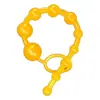 Agradable Colorido con Cuentas Vibrante Amarillo Anal Punto G Alternativa Juguete Tapón Anal Productos para Adultos Mayoreo
