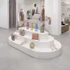 Expositor de Isla para Tienda de Ropa, Expositor de Agua Corriente con Forma de Nube, Vitrina para Floristería, Vitrina para Zapatos y Accesorios, Expositor de Piso