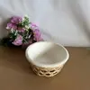 Cesta de Bambu Artesanal Conjunto de Copos para Chá de Leite Copo de Sorvete Cesta Pequena de Bambu Cesta de Bambu Popular Cesta Vazia para Check-In Cesta para Chá de Leite