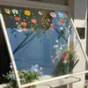 Brup Vid de Flores Frescas Pegatina Estática Flor Curativa Suave Flor Pintada a Mano Pegatina Decorativa para Ventana de Vidrio Br-Jd5186E