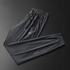 Pantalones casuales de verano para hombre, de seda helada, elásticos, de secado rápido, deportivos, de talla grande, con aire acondicionado, de punto fino